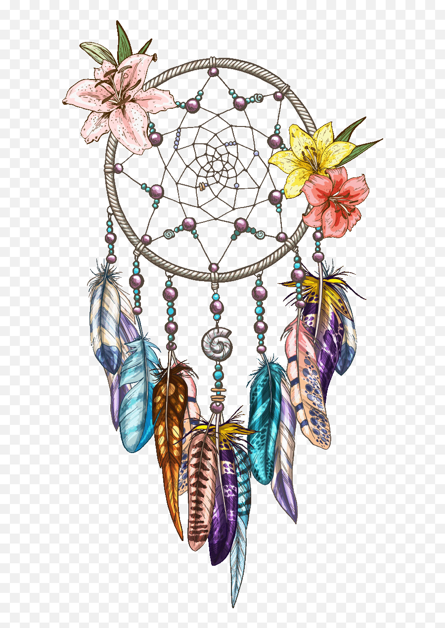 Download Symbol Drawing Dreamcatcher Hq Image Free Png - Dream Catcher With Flowers Logo,Dream Catcher Transparent Background