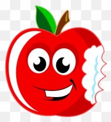 Cartoon Bitten Apple Clipart - Cartoon Apple Clipart Png,Cartoon Apple Png