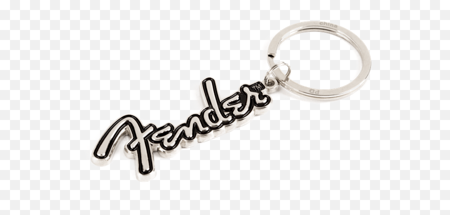Fender Silver Logo Keychain - Keychain Png,Fender Logo Font