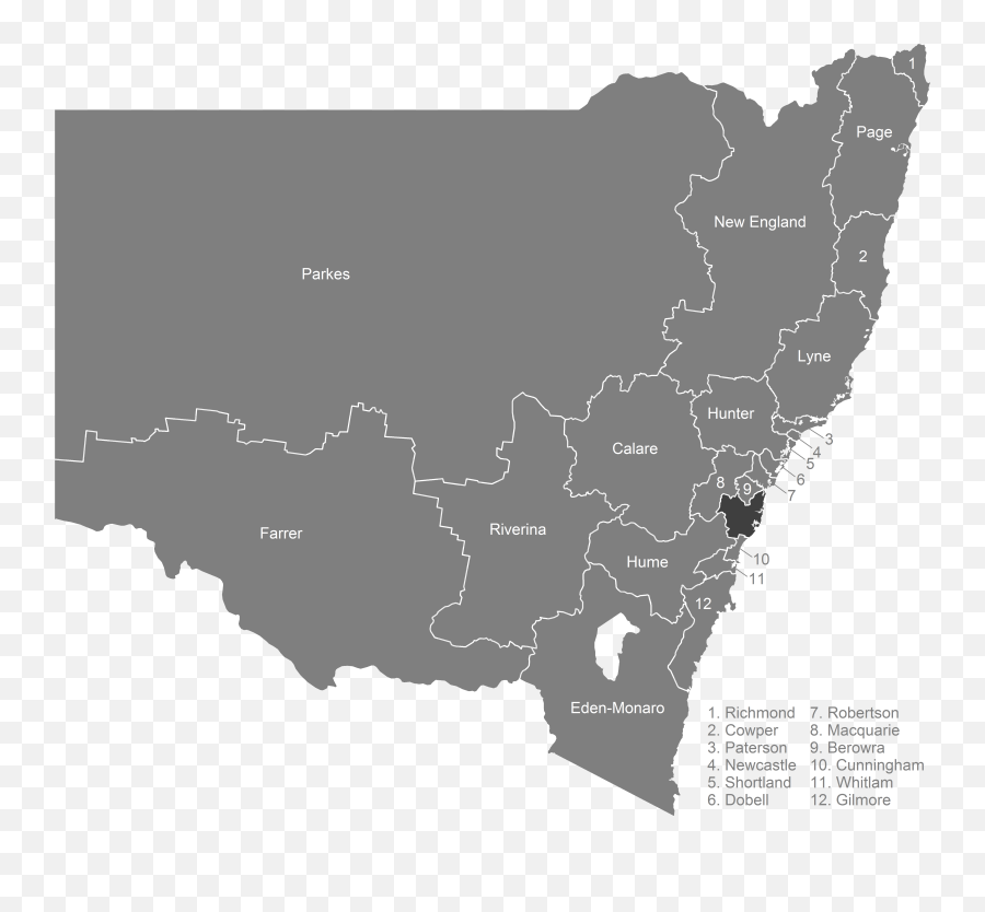 Fileaustralian Electoral Divisions Of New South Wales 2016 - New South Wales Divisions Png,The Division 2 Png