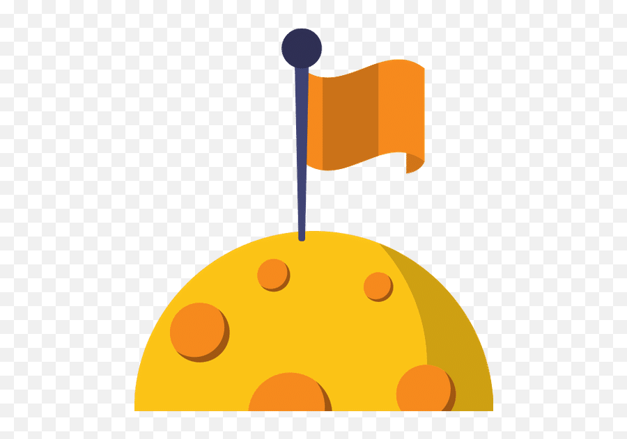Moon With Flag Flat Icon Image - Dot Png,Flag Flat Icon