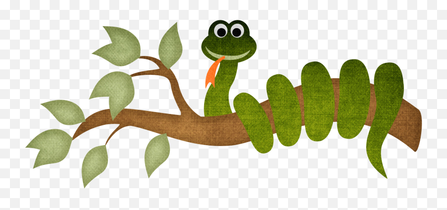 Snake Cartoon Clip Art A Tree - Cartoon Snake On A Tree Png,Snake Clipart Png