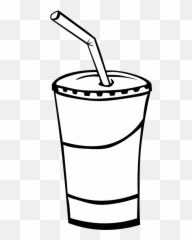 Download Vector - Drinks and food neon sign Vectorpicker Soda Clipart Black And White png