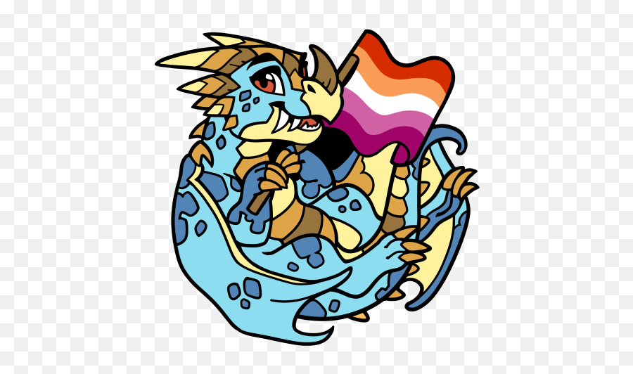 Fursona Pins - Lesbian Fursona Pins Dragon Png,Lesbian Flag Icon