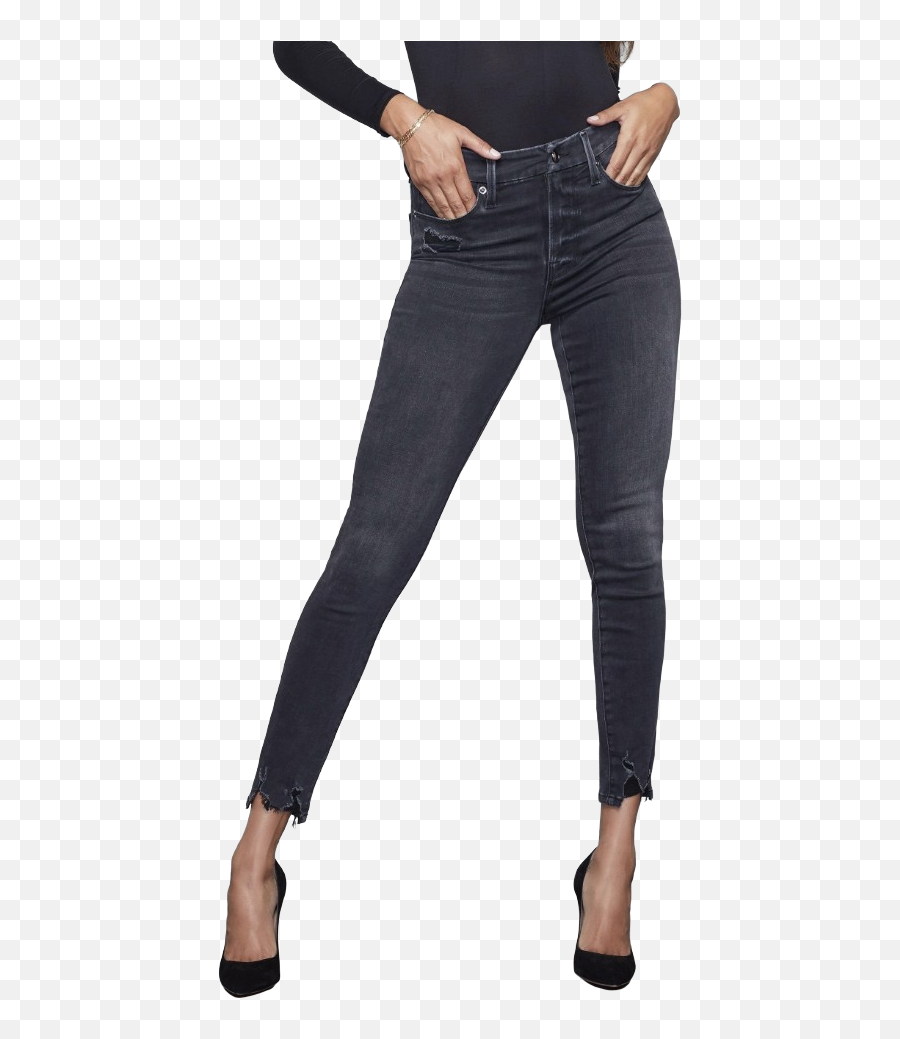 Good American Waist - Black 061 14 Ultra High Straight Leg Png,Icon Recon Jeans