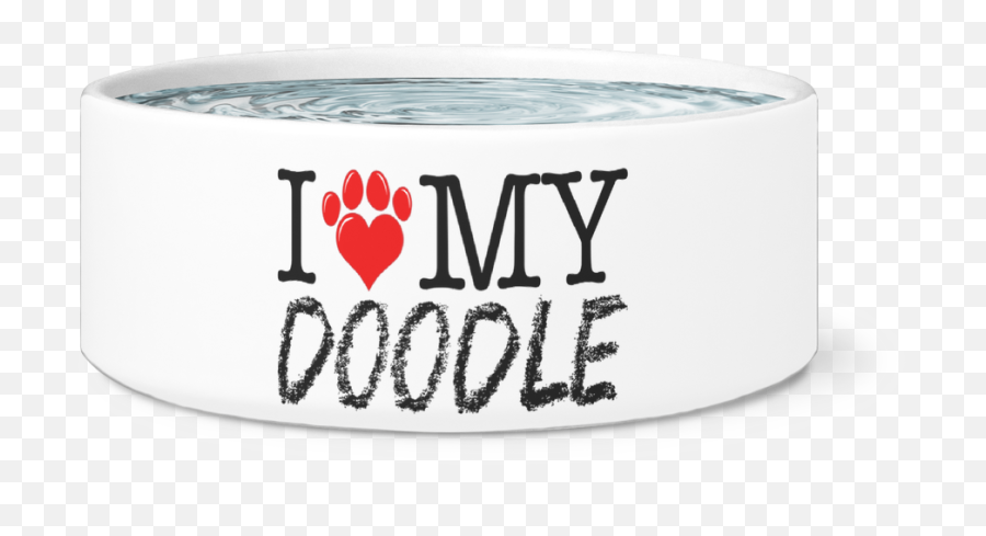 I Heart My Doodle Dog Bowl - Bangle Png,Dog Bowl Png