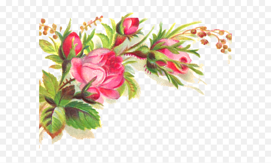 Download Pink Flower Clipart Transparent Background - Floral Flower Clipart Transparent Background Png,Corner Flowers Png