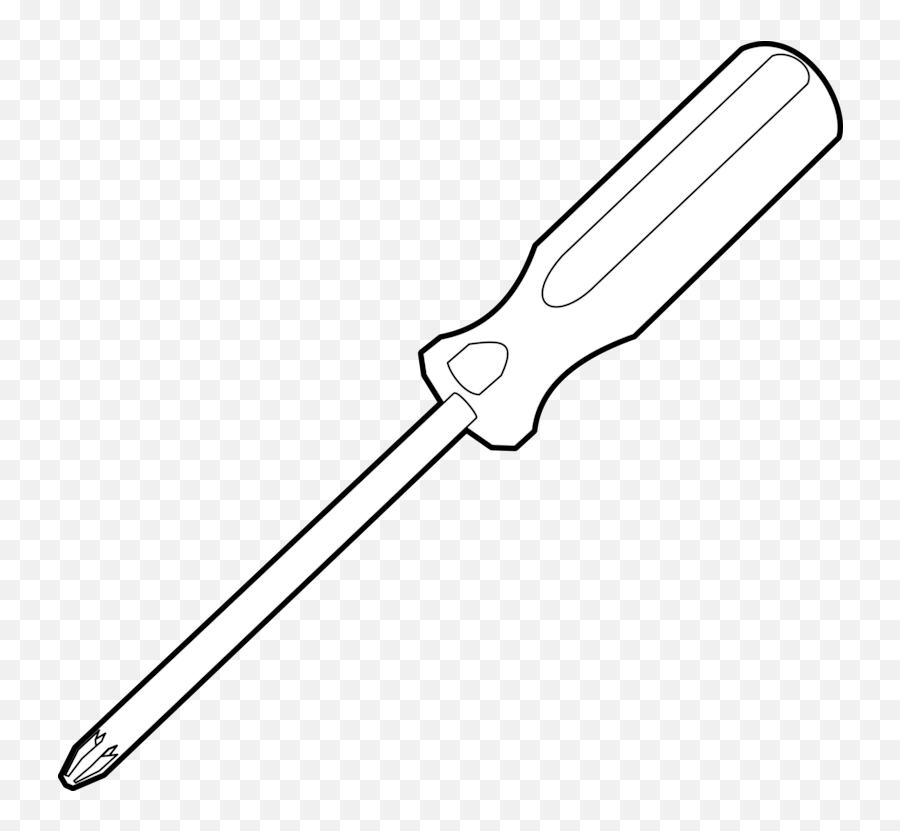 Drawing Of Screw Driver Transparent Png - Screw Driver Clipart Black And White,Screw Driver Png