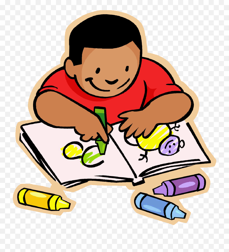 Crayons And Coloring Book Png Free - Coloring With Crayons Cartoon,Coloring Book Png