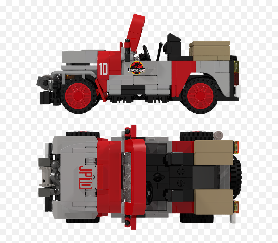 Download 1 - Jurassic Park Jeep Lego Custom Full Size Lego Jurassic Park Jeep Png,Jurassic Park Transparent