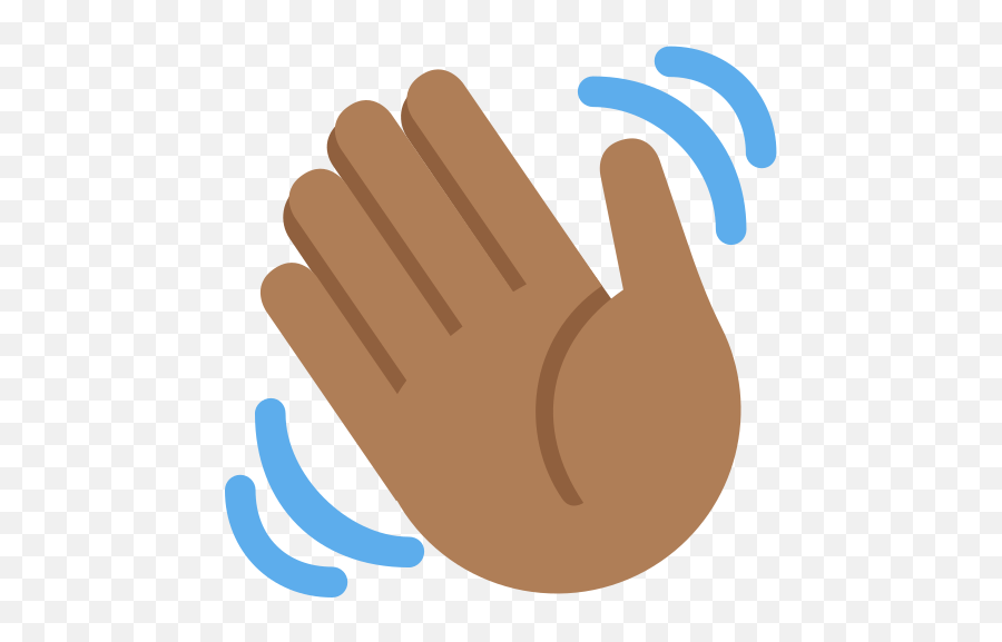 Waving Hand Emoji With Medium - Black Waving Hand Emoji Png,Wave Emoji Png
