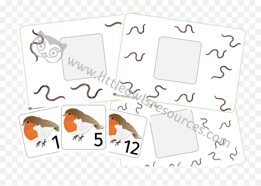 Free Winter Robin Number Worms Printable Early Yearsey - Cartoon Png,Worms Png