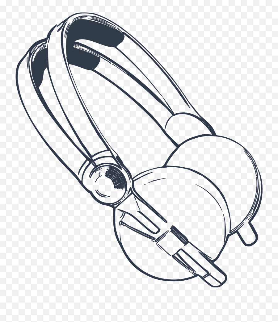 Drawing Of The Headphones Clipart - Headphones Clip Art Png,Headphones Vector Png