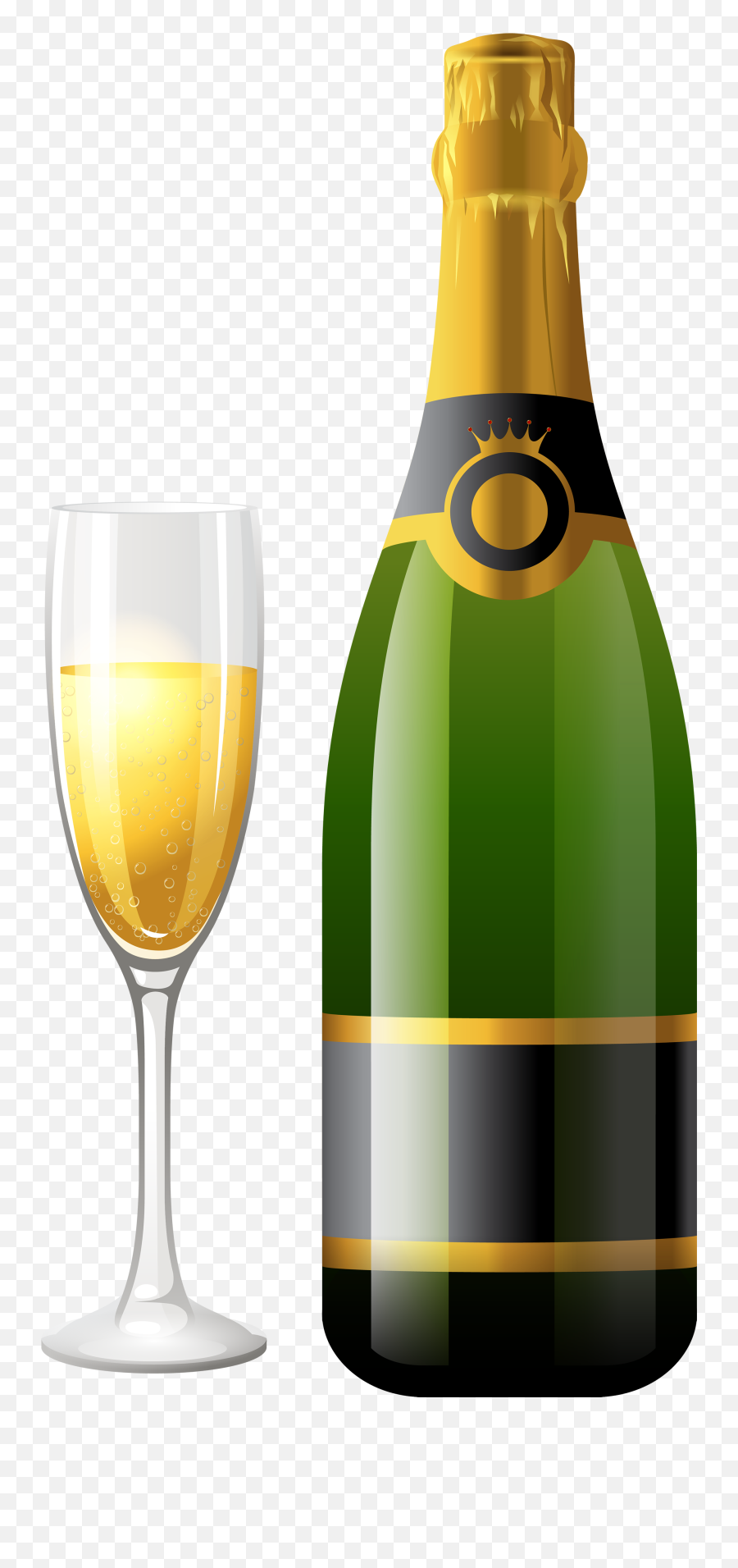Champagne Bottle With Glass Png Clipart - Champagne Bottle And Glass Png,Champagne Glasses Png