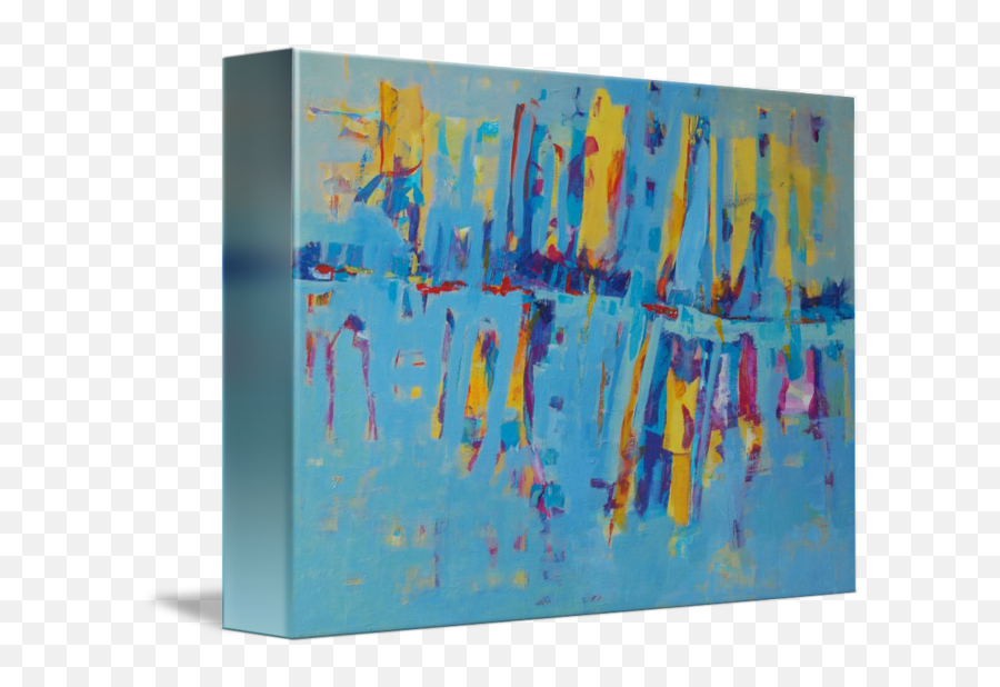 Abstract Shapes Blue Yellow Lines Bright Vivid Art By Magdalena Walulik - Horizontal Png,Abstract Shapes Png