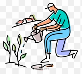 Gardener Watering His Plants Royalty - Garden Clip Art Png,Gardener Png