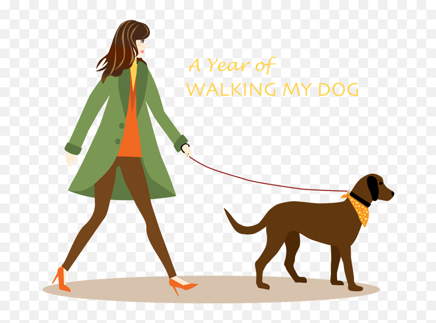 Dogs Walking Download Free Clip Art - Lady Walking Dog Illustration Png,People Walking Dog Png