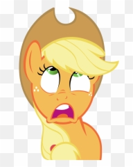 Little Pony Applejack Face Png - Patrick Star Vs Homer Simpson,Shocked Face Transparent