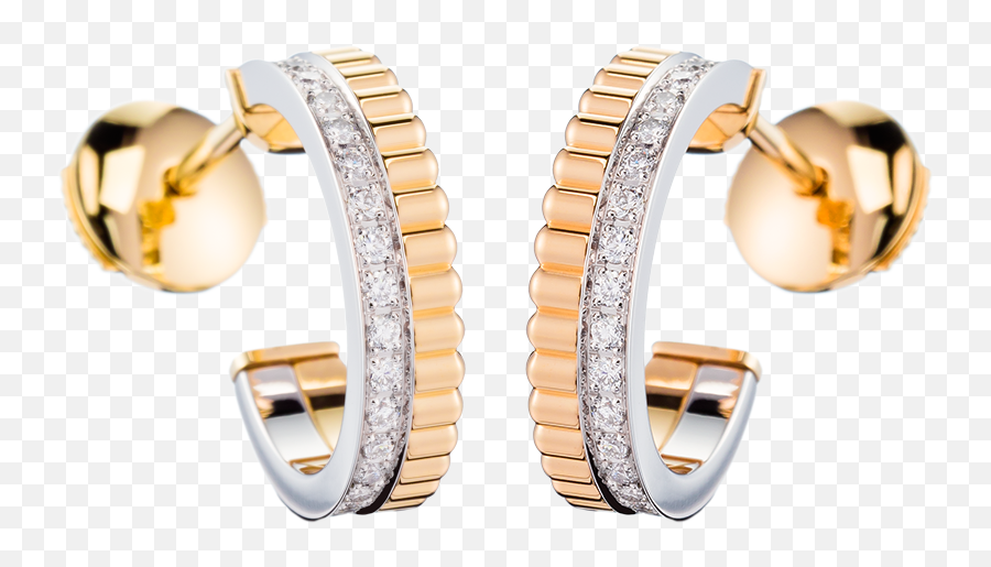 Quatre Follies Diamond Hoop Earrings - Boucheron Usa Quatre Radiant Edition Hoop Earrings Png,Hoop Earrings Png