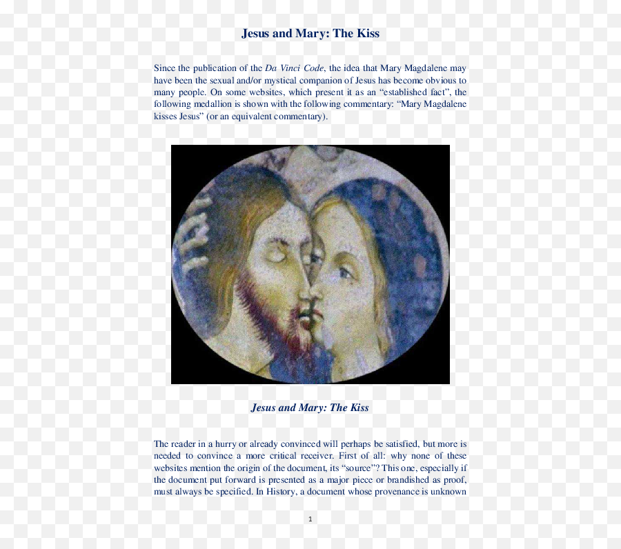 Mary Of Magdala Research Papers - Jesus Kiss Mary Magdalene Png,Saint Mary Magdalene Icon
