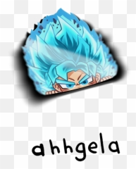 Go Blue Peeking Anime Sticker - Decal png