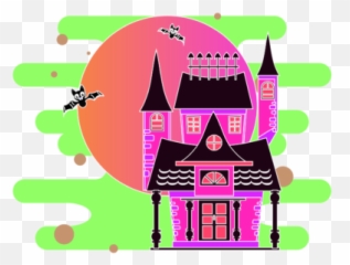Halloween House Party Night Cute Clipart Gráfico Por - Language png