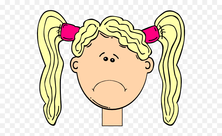 Sad Girl Clip Art - Vector Clip Art Online Sad Face Cartoon Kids Png,Sad Anime Girl Png