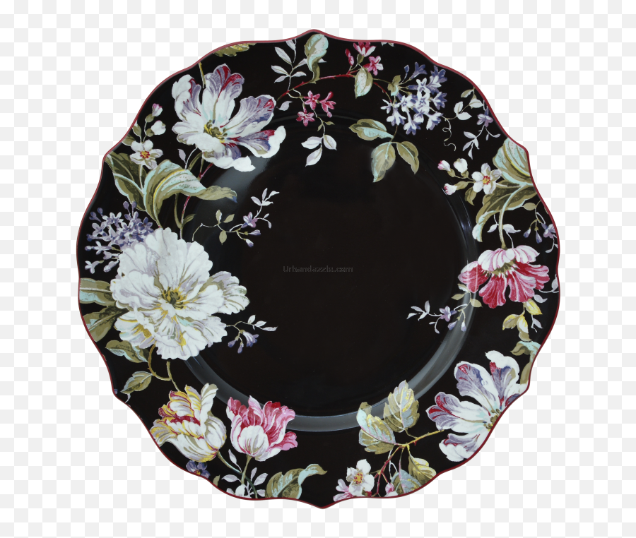 Buy Gisela Black Large Dinner Plate 27cm Online India - Artificial Flower Png,Dinner Plate Png