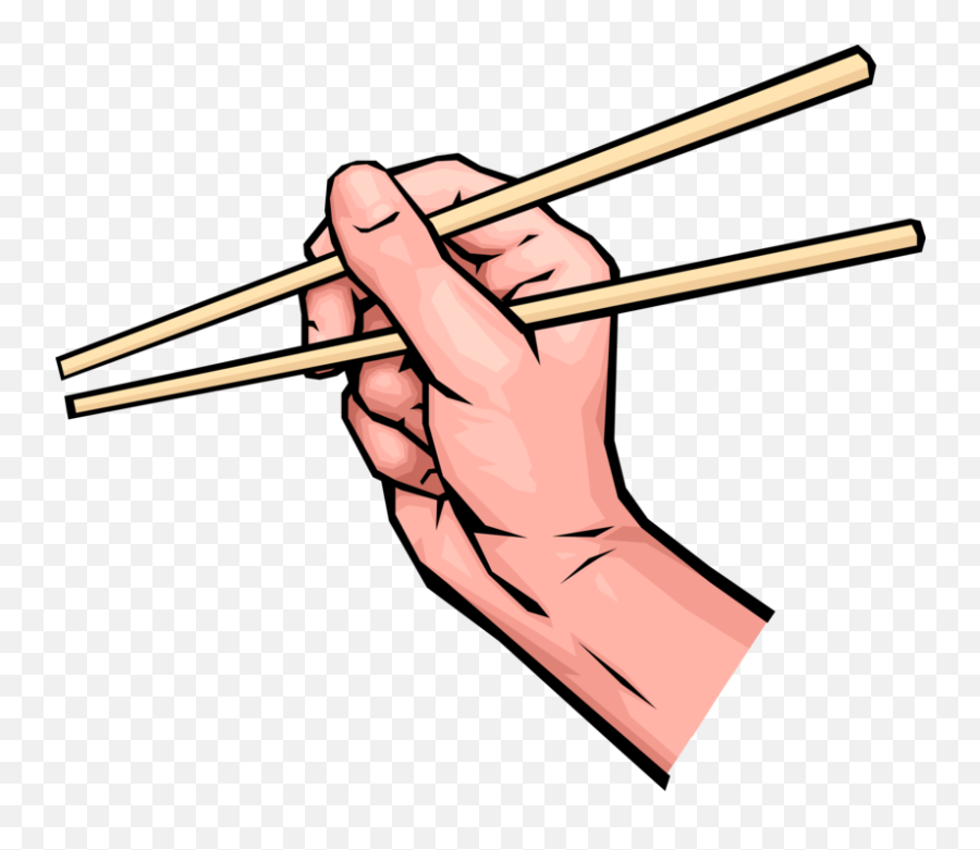 Vector Illustration Of Hands Holding - Chopsticks Clipart Png,Chopsticks Png