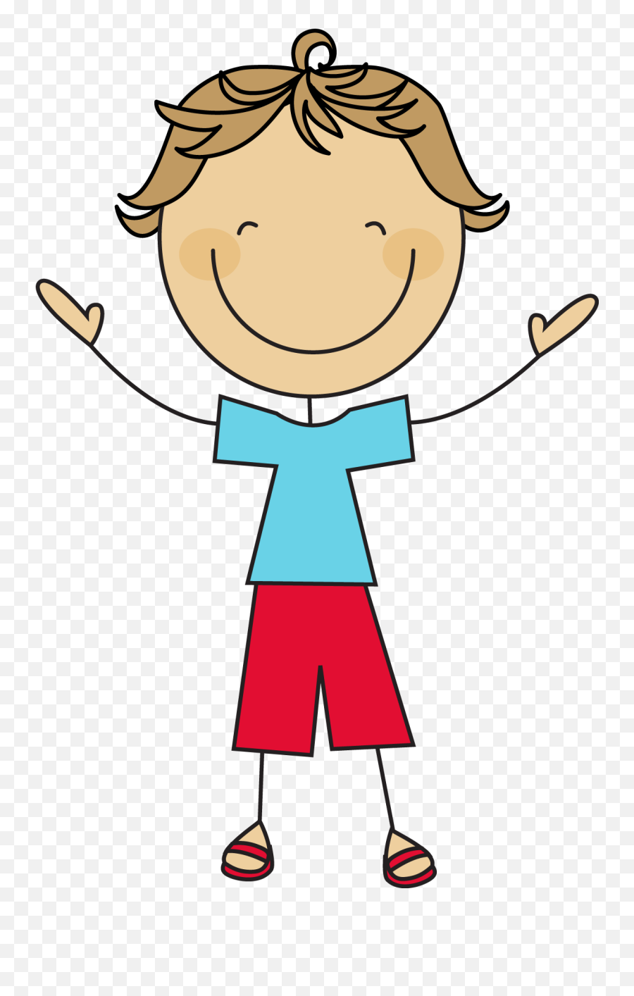 Boy Stick Figure Clipart - Reply To All Button Png,Cartoon Kid Png