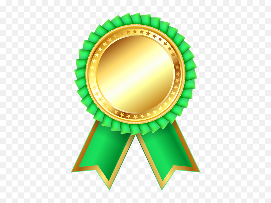 Green Award Rosette Png Clipar Image In - Transparent Background Award Clipart,Green Ribbon Png