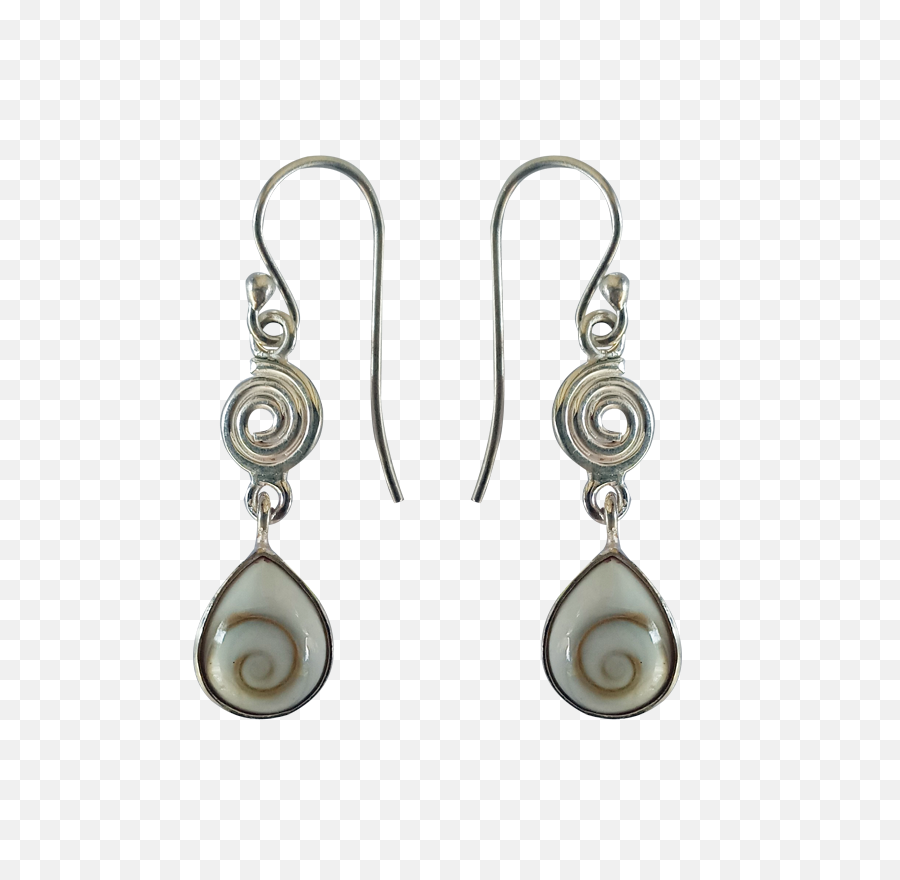 Shiva Eye Shell Spiral Silver Sterling - Earrings Png,Tear Drop Tattoo Png
