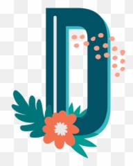 Letra Mayúscula Decorada Tropical D - Letra D Mayuscula Decorada Png,D Png