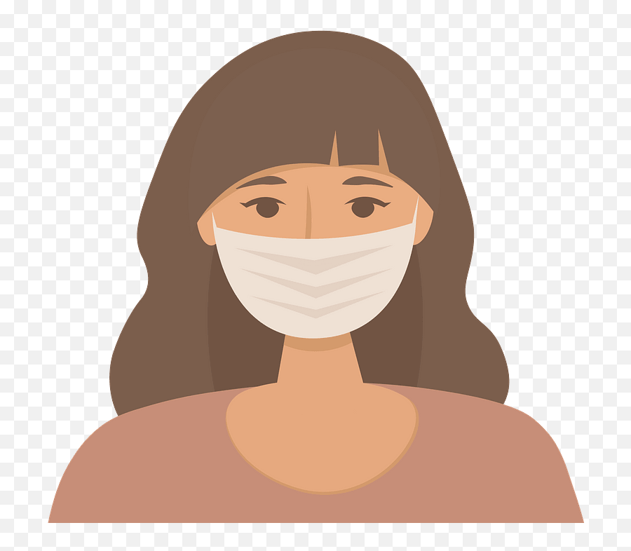 Woman With Face Mask Clipart - Face Mask Clipart Png,Girl Face Png - free  transparent png images 