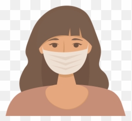 Woman With Face Mask Clipart - Png
