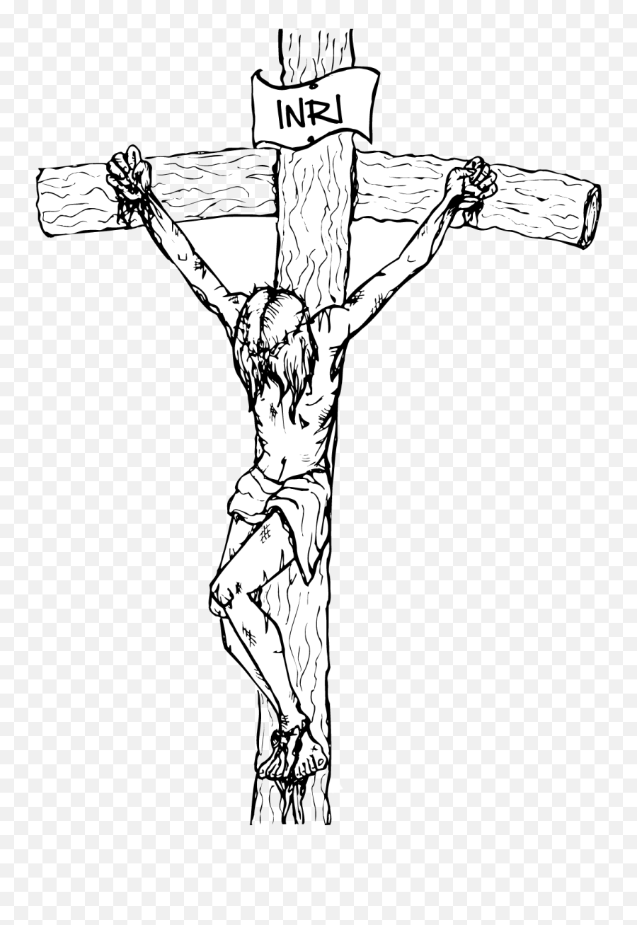 Black Jesus - Jesus In Cross Drawing Png,Cross Clipart Black And White Png