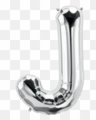 Silver Letter J 34 - Balloon Png
