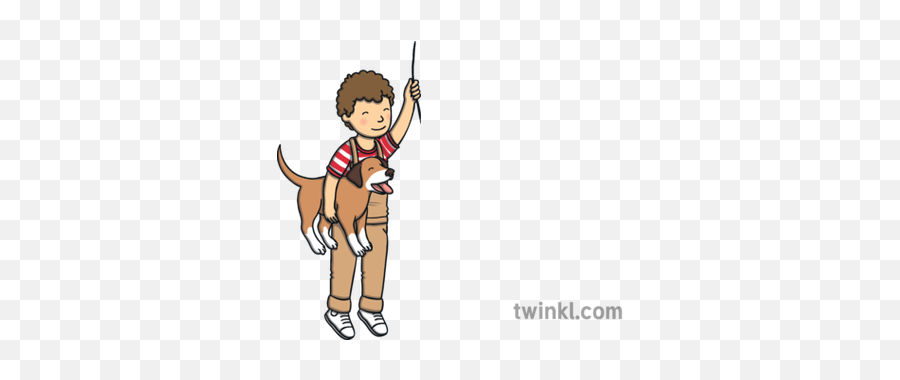 Boy Holding Dog And Balloon String People Pets Story Eyfs Png