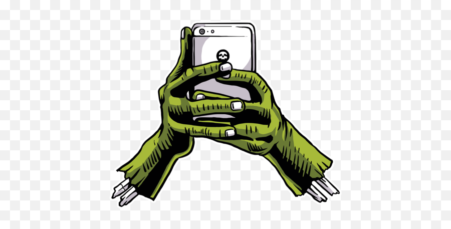 Zombie Phone Hands Horror T - Shirt Illustration Png,Zombie Hands Png