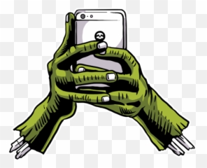 Zombie Phone Hands Horror T - Shirt Illustration Png,Zombie Hands Png