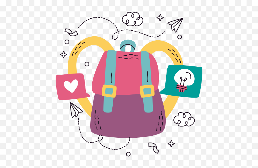 School Bag Stickers - Free Travel Stickers Stickers School Png,School Flat Icon