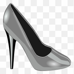 Download Hd Converse Clipart Tennis Shoe - Silver Heels Sapato Vermelho png