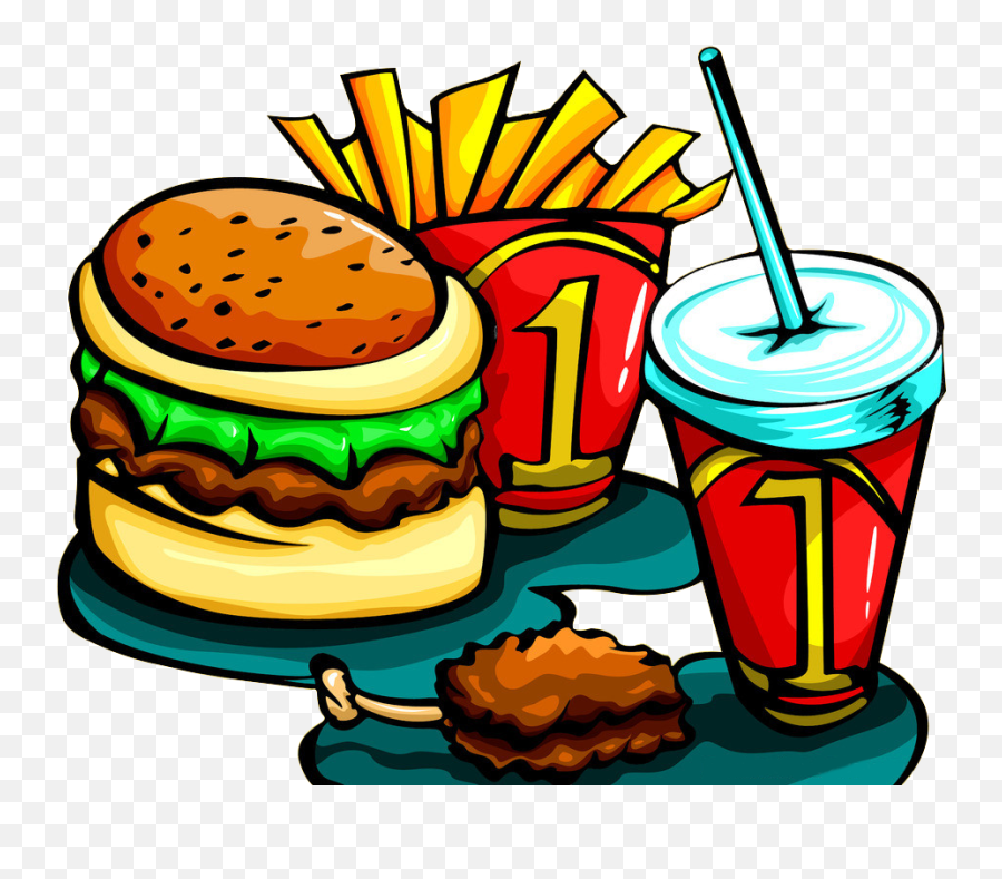 Fries - Junk Food Cartoon Png,Cartoon Burger Png