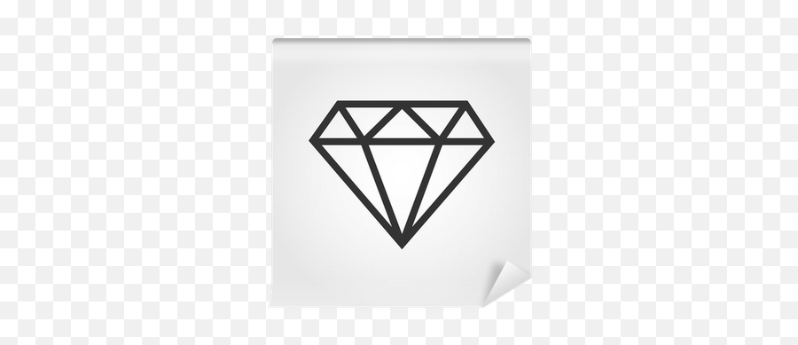 Wall Mural Diamond Icon Flat Design - Pixersus Dessin De Diamant À Imprimer Png,White Diamond Icon