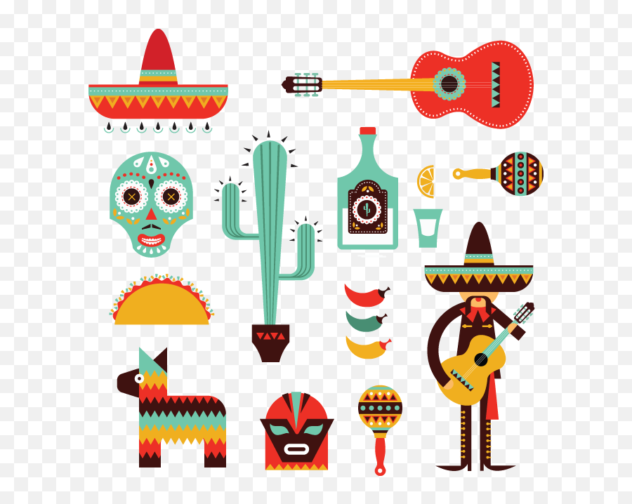 630 Decorative Mexican Icons - Mexico Icons Png,Watercolor Pinterest Icon