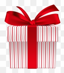Gift Box With Red Bow Png Clipart Image - Gift Box Ribbon Png,Gift Bow Png
