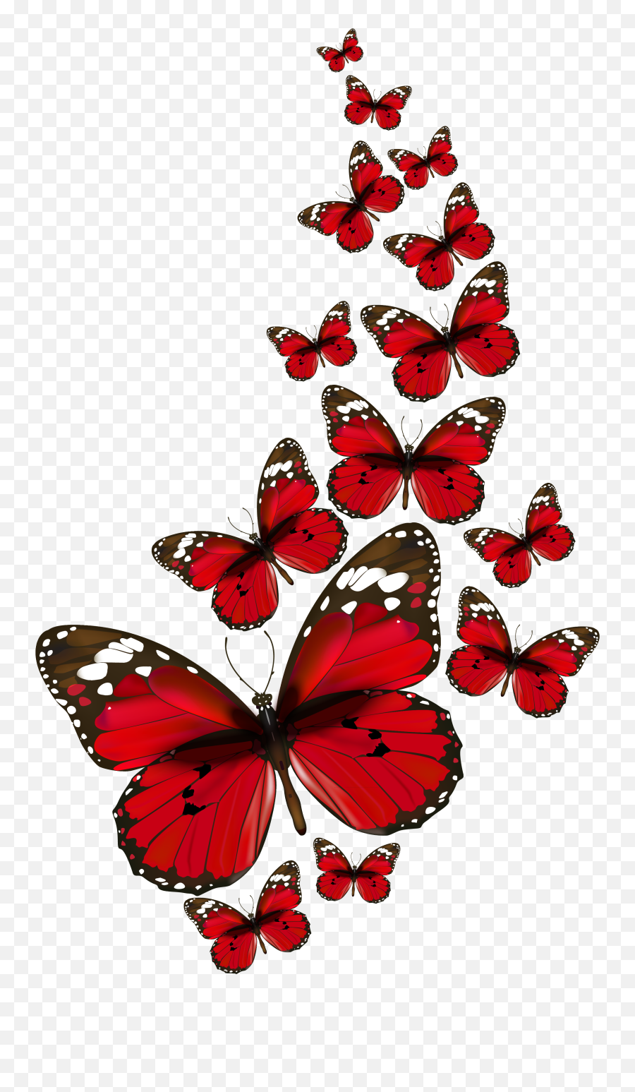 Red Butterflies Vector Png Clipart - Transparent Background Red Butterfly Png,Butterflies Transparent Background