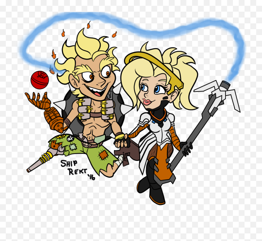 Download Balls Deep In Mercyrat - Junkrat And Mercy Ship Png Junkrat ...