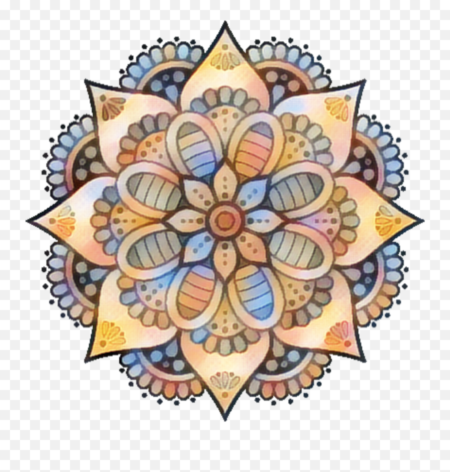 Colors Flower Sticker Stencil Outline - Mandala De La Esperanza Png,Flower Outline Png