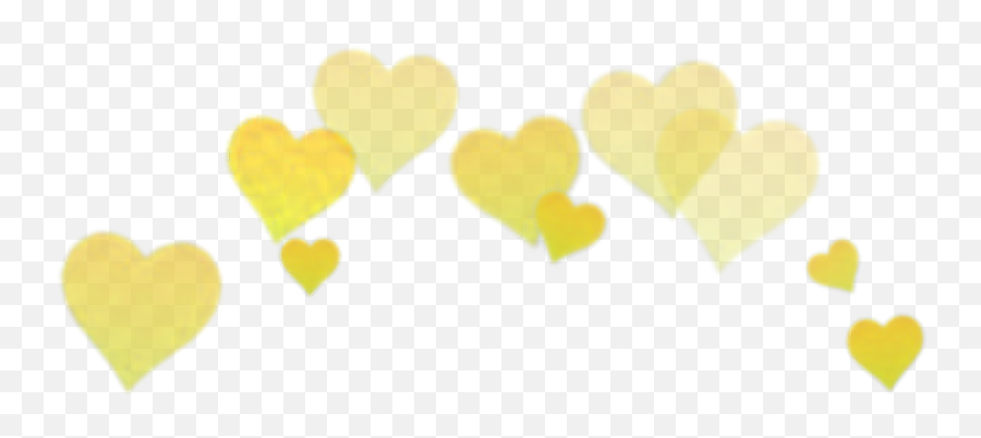 Snapchat Hearts Png Transparent Free - Yellow Heart Crown Png,Heart Sticker Png